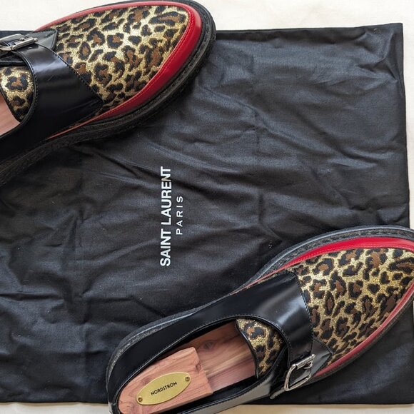 Hedi Slimane - FW14 AW14 Leopard Lurex Monk Black Red Creeper - Picture 2 of 7